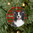Search for border collie ornaments Red