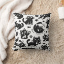Search for black cat pillows Black and white