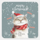 Recherche de chat heureux autocollants Joyeux noël