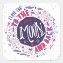 Search for love you to the moon stickers Inspirational