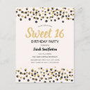 Search for black and white sweet 16 invitations Glitter