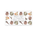 Search for sea shells return address labels Watercolor