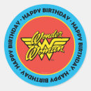 Search for comic birthday stickers Wonder woman