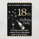 Search for champagne bottle birthday invitations Black