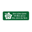 Search for tropical design return address labels Hibiscus