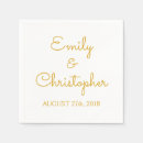 Search for gold and white wedding napkins Reception