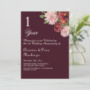 Search for first wedding anniversary invitations Floral