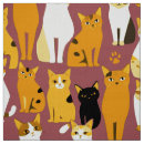Search for cats pattern fabric Black and white