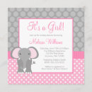 Search for pink and grey elephant baby shower invitations Modern