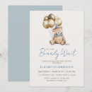 Search for blue gold baby shower invitations Teddy bear