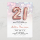 Search for rose gold balloons 21st birthday invitations Pink