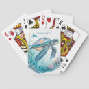 Search for sea turtle playing cards Watercolor