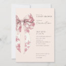 Search for pink bow baby shower invitations Girly