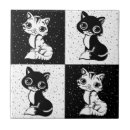 Search for cat silhouette tiles Black and white