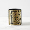 Search for gold letter e mugs Bridesmaid