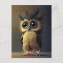 Recherche de petit hibou cartes postales Chouettes