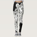 Search for black and white flowers leggings Abstract