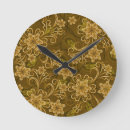 Recherche de motif floral horloges Brun