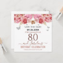 Search for 80th birthday save the dates Floral