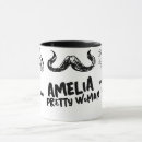 Search for moustache joke mugs Black