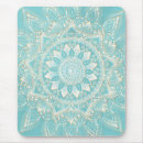 Recherche de fleur mandala tapis souris Bleu
