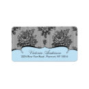 Search for blue damask return address labels White