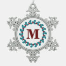 Recherche de flocon neige rouge ornements Monogramme