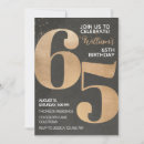 Search for mens 65th birthday invitations Black
