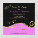 Search for black and gold sweet 16 invitations Classy