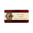 Search for red ornament return address labels Vintage