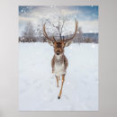 Search for deer in snow painting posters Reindeer