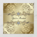 Search for damask christmas invitations Gold
