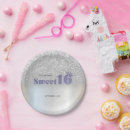 Search for silver glitter plates Purple