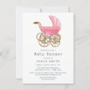 Search for pram baby girl shower invitations Pink