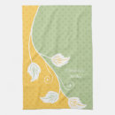 Search for white polka dots on yellow tea towels Green