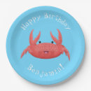 Recherche de crabe assiettes en papier Crustacé