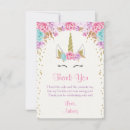 Search for unicorn thank you cards Girl