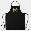 Search for gold and black aprons For him
