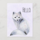 Recherche de renard floral cartes postales Aquarelle