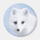 Recherche de renard arctique magnets Blanc