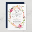 Recherche de blue floral anniversaire invitations Fête du 50e anniversaire