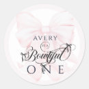 Search for printed ribbon stickers Blush pink bow
