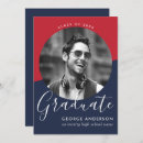Search for red white and blue graduation invitations Modern