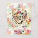 Recherche de bonbons coeur cartes postales Vintage