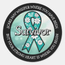 Search for teal awareness ribbon stickers Support