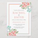 Search for teal and coral wedding invitations Elegant