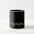 Search for black and gold striped mugs Typography