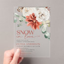 Search for snow in love bridal shower invitations Elegant calligraphy script