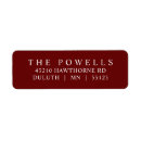 Search for maroon return address labels Traditional