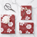 Recherche de fleurs graphiques papier cadeau Rouge